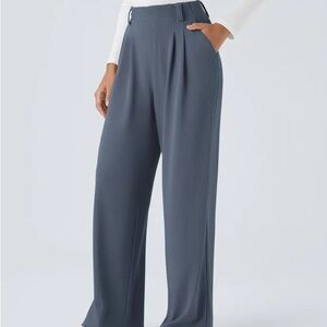 HALARA Light Blue Pleated Trousers
